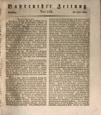 Bayreuther Zeitung Dienstag 20. Juli 1841