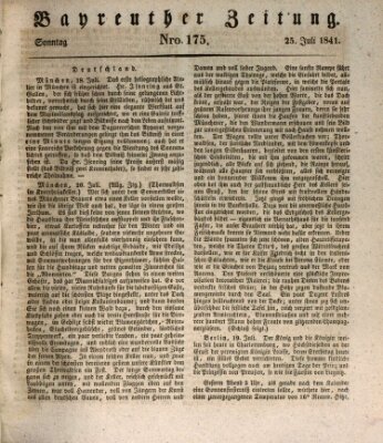 Bayreuther Zeitung Sonntag 25. Juli 1841