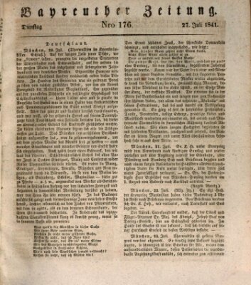 Bayreuther Zeitung Dienstag 27. Juli 1841