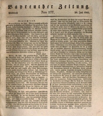 Bayreuther Zeitung Mittwoch 28. Juli 1841