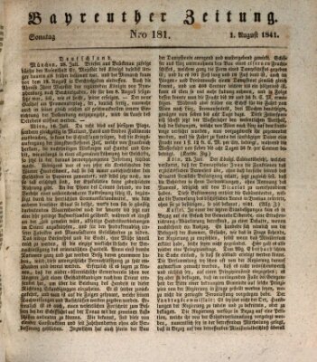 Bayreuther Zeitung Sonntag 1. August 1841