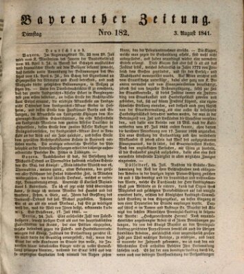 Bayreuther Zeitung Dienstag 3. August 1841