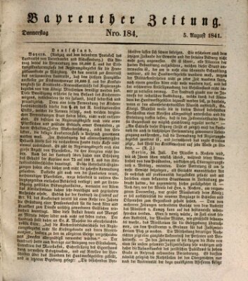 Bayreuther Zeitung Donnerstag 5. August 1841