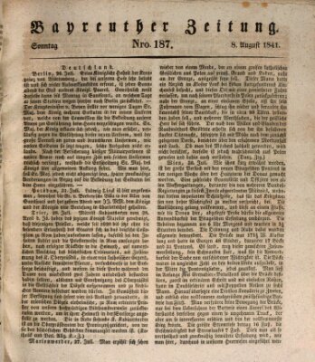 Bayreuther Zeitung Sonntag 8. August 1841