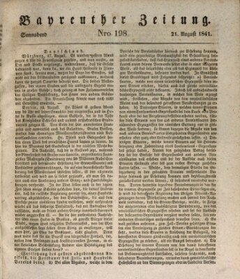 Bayreuther Zeitung Samstag 21. August 1841