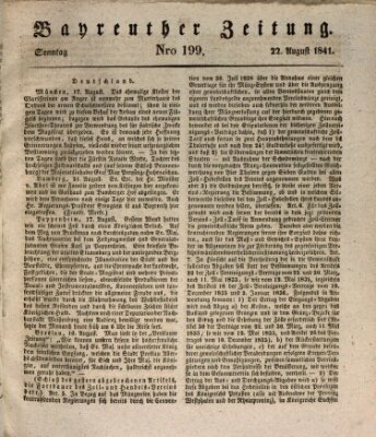 Bayreuther Zeitung Sonntag 22. August 1841