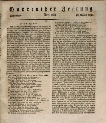 Bayreuther Zeitung Samstag 28. August 1841