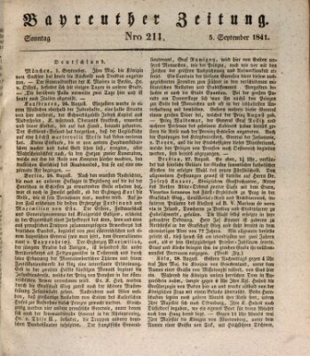 Bayreuther Zeitung Sonntag 5. September 1841