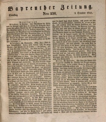 Bayreuther Zeitung Dienstag 5. Oktober 1841