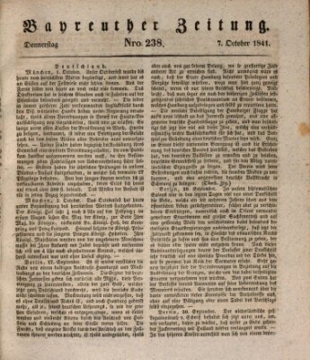 Bayreuther Zeitung Donnerstag 7. Oktober 1841