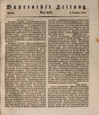 Bayreuther Zeitung Freitag 8. Oktober 1841