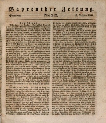 Bayreuther Zeitung Samstag 23. Oktober 1841