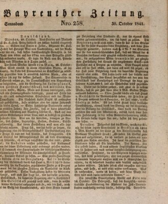 Bayreuther Zeitung Samstag 30. Oktober 1841