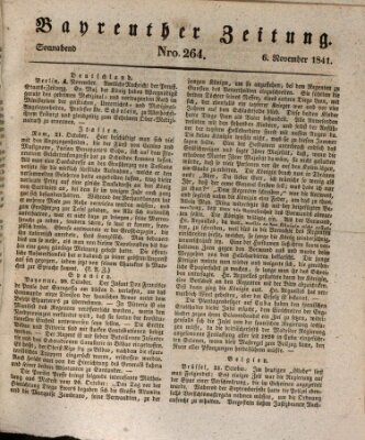 Bayreuther Zeitung Samstag 6. November 1841