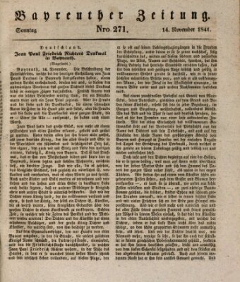 Bayreuther Zeitung Sonntag 14. November 1841