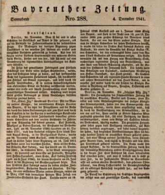 Bayreuther Zeitung Samstag 4. Dezember 1841