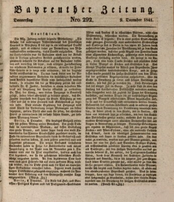 Bayreuther Zeitung Donnerstag 9. Dezember 1841