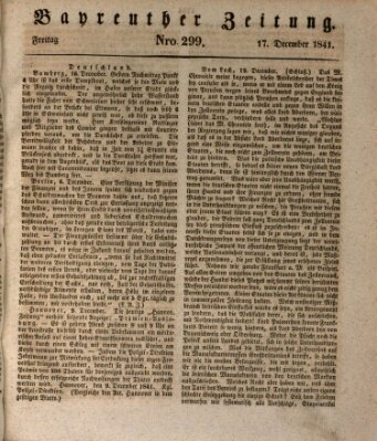 Bayreuther Zeitung Freitag 17. Dezember 1841