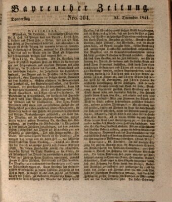 Bayreuther Zeitung Donnerstag 23. Dezember 1841