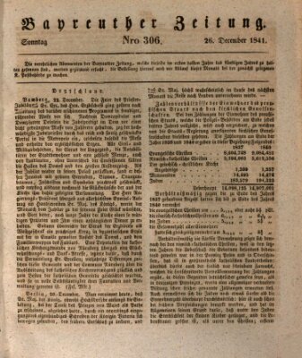 Bayreuther Zeitung Sonntag 26. Dezember 1841