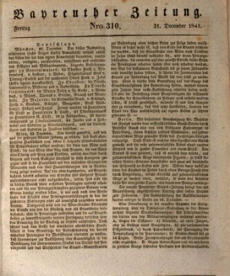 Bayreuther Zeitung Freitag 31. Dezember 1841