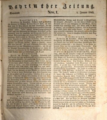 Bayreuther Zeitung Saturday 1. January 1842