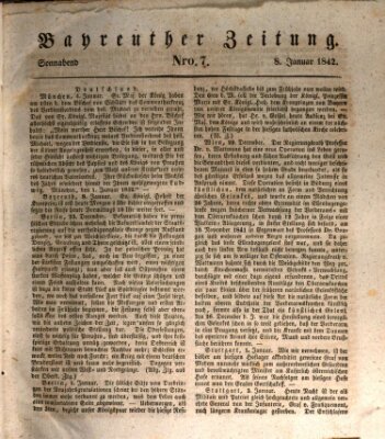 Bayreuther Zeitung Samstag 8. Januar 1842