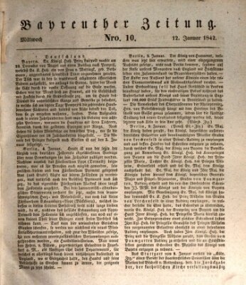 Bayreuther Zeitung Mittwoch 12. Januar 1842