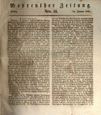 Bayreuther Zeitung Freitag 14. Januar 1842