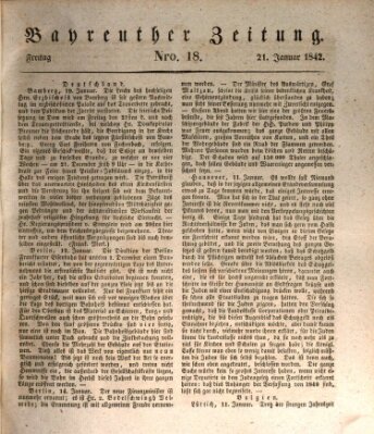 Bayreuther Zeitung Freitag 21. Januar 1842