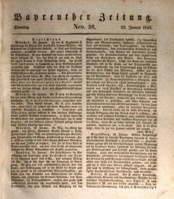 Bayreuther Zeitung Sonntag 23. Januar 1842