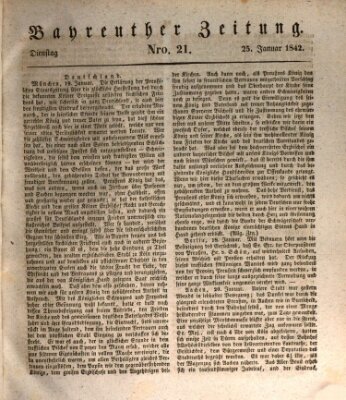 Bayreuther Zeitung Dienstag 25. Januar 1842