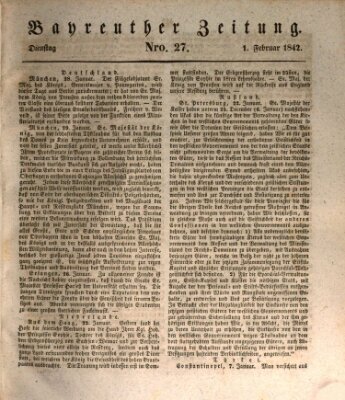 Bayreuther Zeitung Dienstag 1. Februar 1842