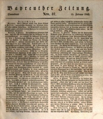 Bayreuther Zeitung Samstag 12. Februar 1842