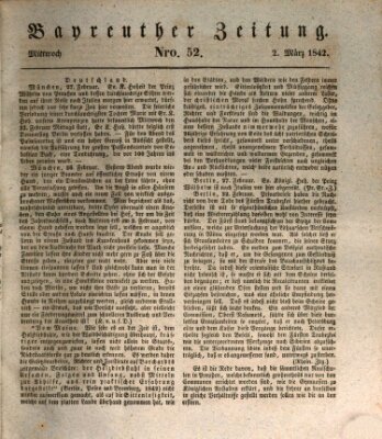 Bayreuther Zeitung Mittwoch 2. März 1842