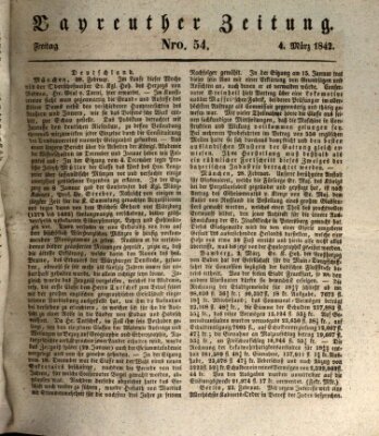 Bayreuther Zeitung Freitag 4. März 1842