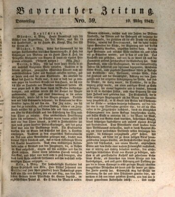 Bayreuther Zeitung Donnerstag 10. März 1842