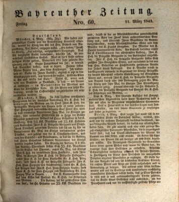 Bayreuther Zeitung Freitag 11. März 1842