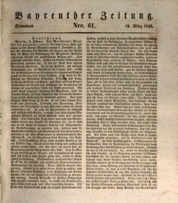 Bayreuther Zeitung Samstag 12. März 1842