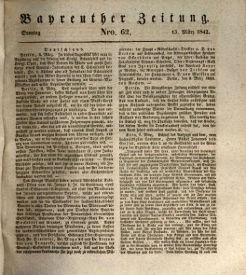 Bayreuther Zeitung Sonntag 13. März 1842