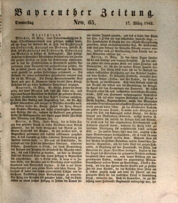 Bayreuther Zeitung Donnerstag 17. März 1842