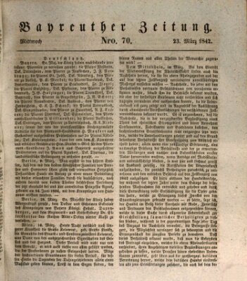 Bayreuther Zeitung Mittwoch 23. März 1842