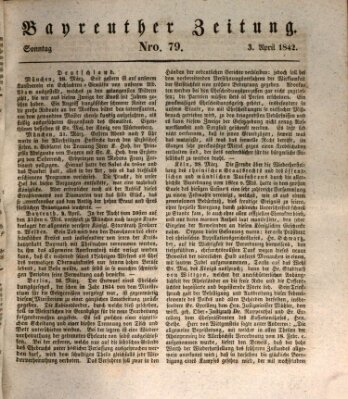 Bayreuther Zeitung Sonntag 3. April 1842