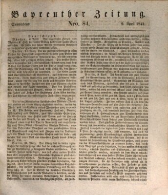 Bayreuther Zeitung Samstag 9. April 1842