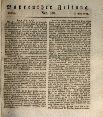 Bayreuther Zeitung Dienstag 3. Mai 1842