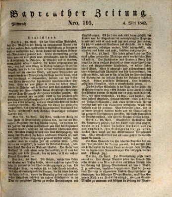 Bayreuther Zeitung Mittwoch 4. Mai 1842