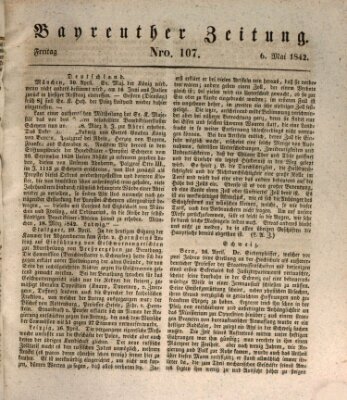 Bayreuther Zeitung Freitag 6. Mai 1842