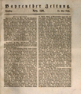 Bayreuther Zeitung Dienstag 31. Mai 1842