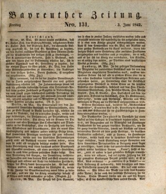 Bayreuther Zeitung Freitag 3. Juni 1842