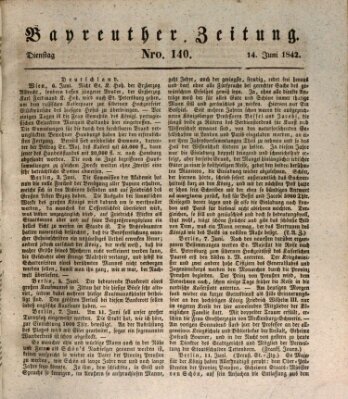 Bayreuther Zeitung Dienstag 14. Juni 1842